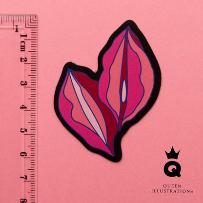 Lesbian themed Fridge Magnet with 2 Vaginas , custom shape magnet