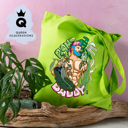 plant daddy gay tote bag, fun and gay bag, great gift ideas