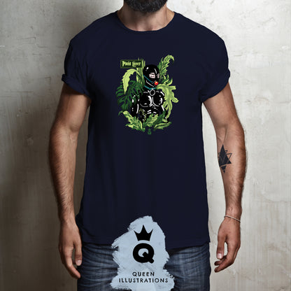Pant daddy, plant parent, plant mama, kinky plant lover dressed in latex suit surrounded by plants, sexy gay T-Shirt for a plant lover, hot latex fetish T-Shirt for a gift