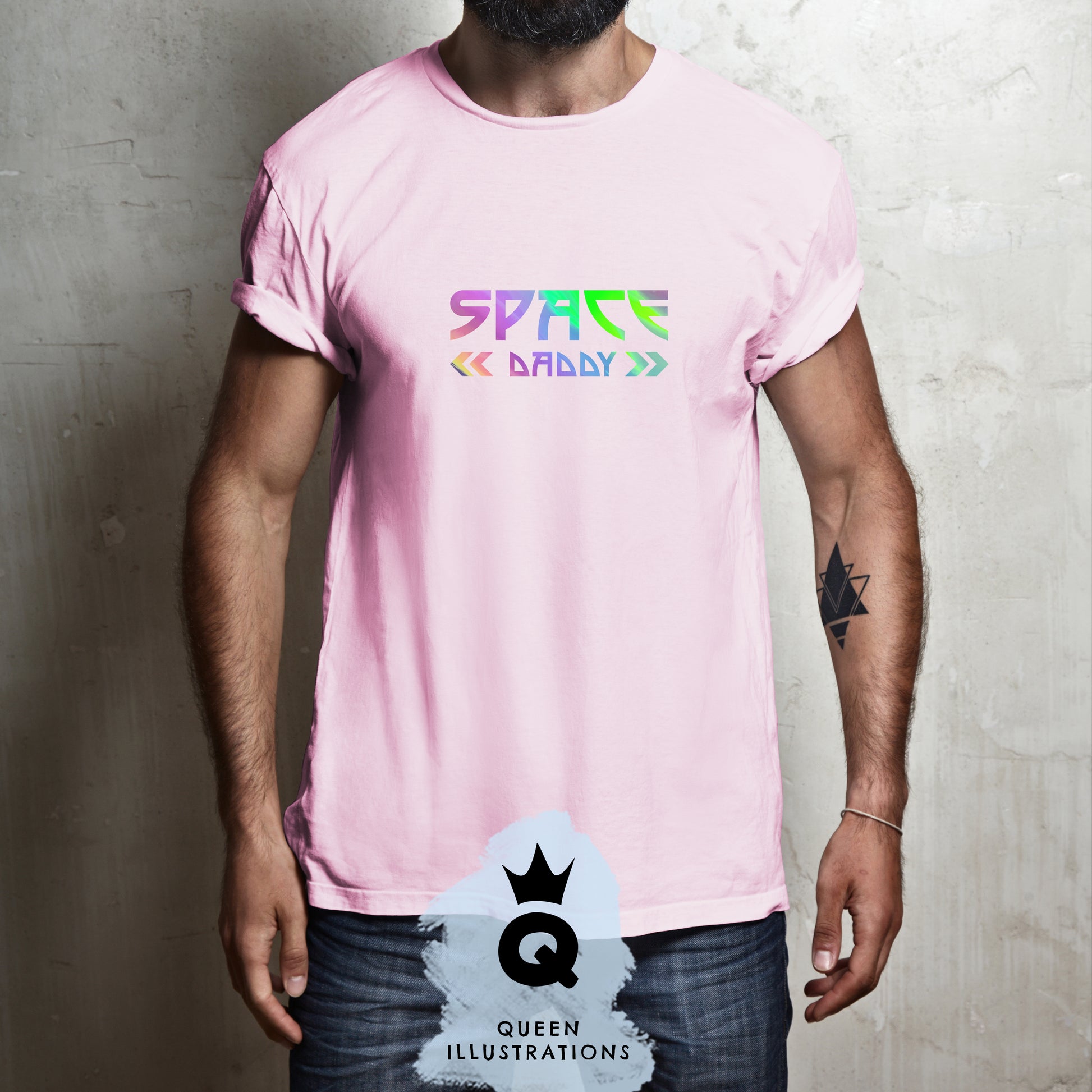 SPACE DADDY gay T-shirt, gay pride outfit, pink gay t-shirt, gay gift ideas in my gay shop 