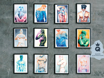ART PRINT BUNDLE, gay art prints, big bundle gallery wall, gift ideas and decor