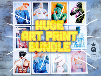 ART PRINT BUNDLE, gay art prints, big bundle gallery wall, gift ideas and decor
