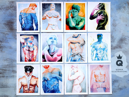 ART PRINT BUNDLE, gay art prints, big bundle gallery wall, gift ideas and decor