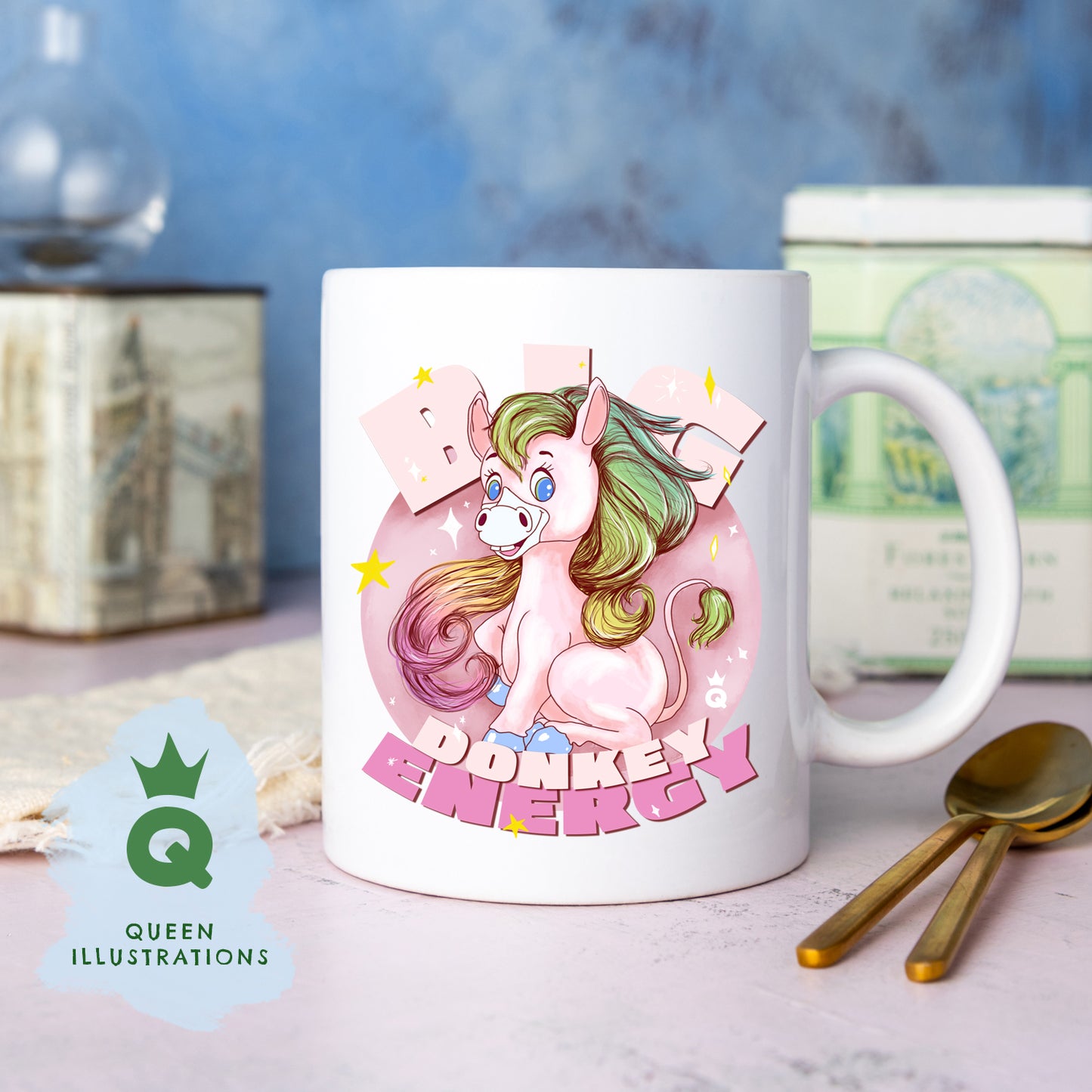 big dick energy, big donkey energy, funny and rude mug, cute kawaii mug 