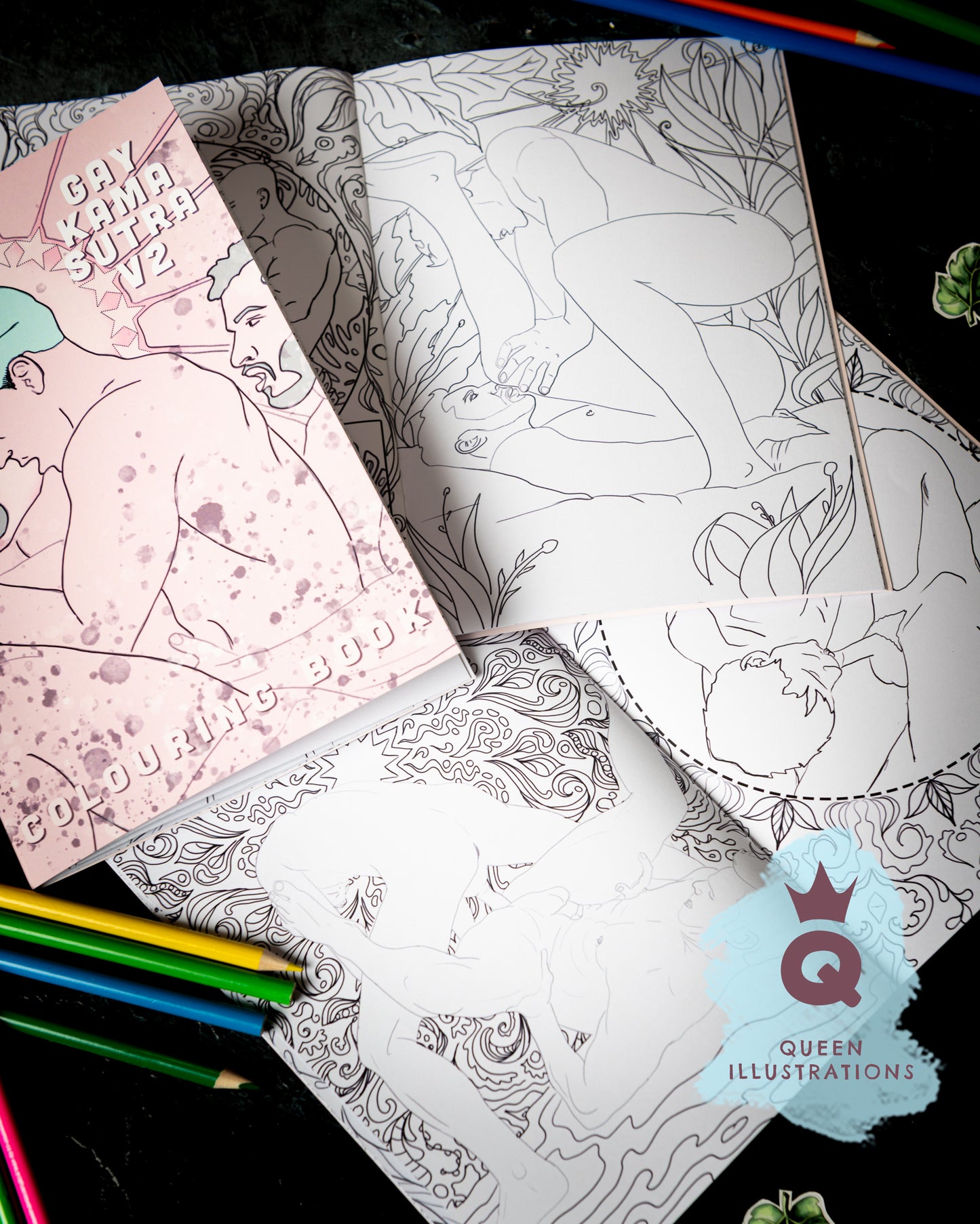 GAY KAMA SUTRA  V2 adult colouring book