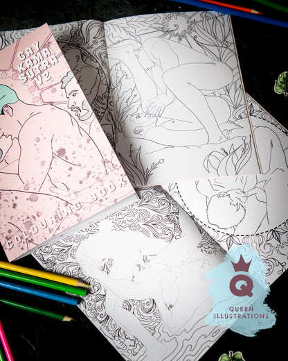 GAY KAMA SUTRA  V2 adult colouring book