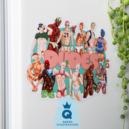 sexy gay fridge magnets with hot guys, gay dudes, gay art, fun gift with naked guys