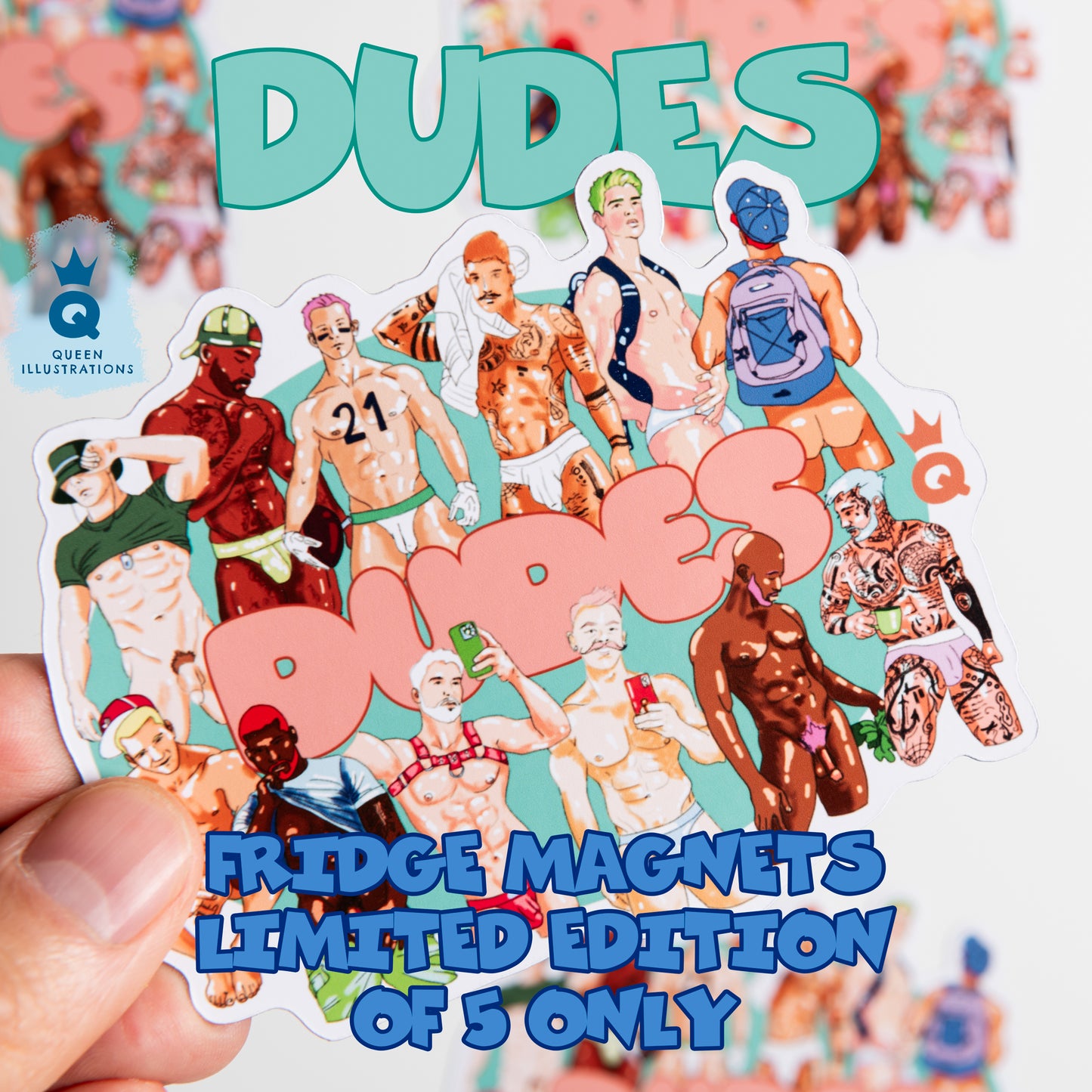 sexy gay fridge magnets with hot guys, gay dudes, gay art, fun gift with naked guys