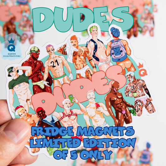 sexy gay fridge magnets with hot guys, gay dudes, gay art, fun gift with naked guys