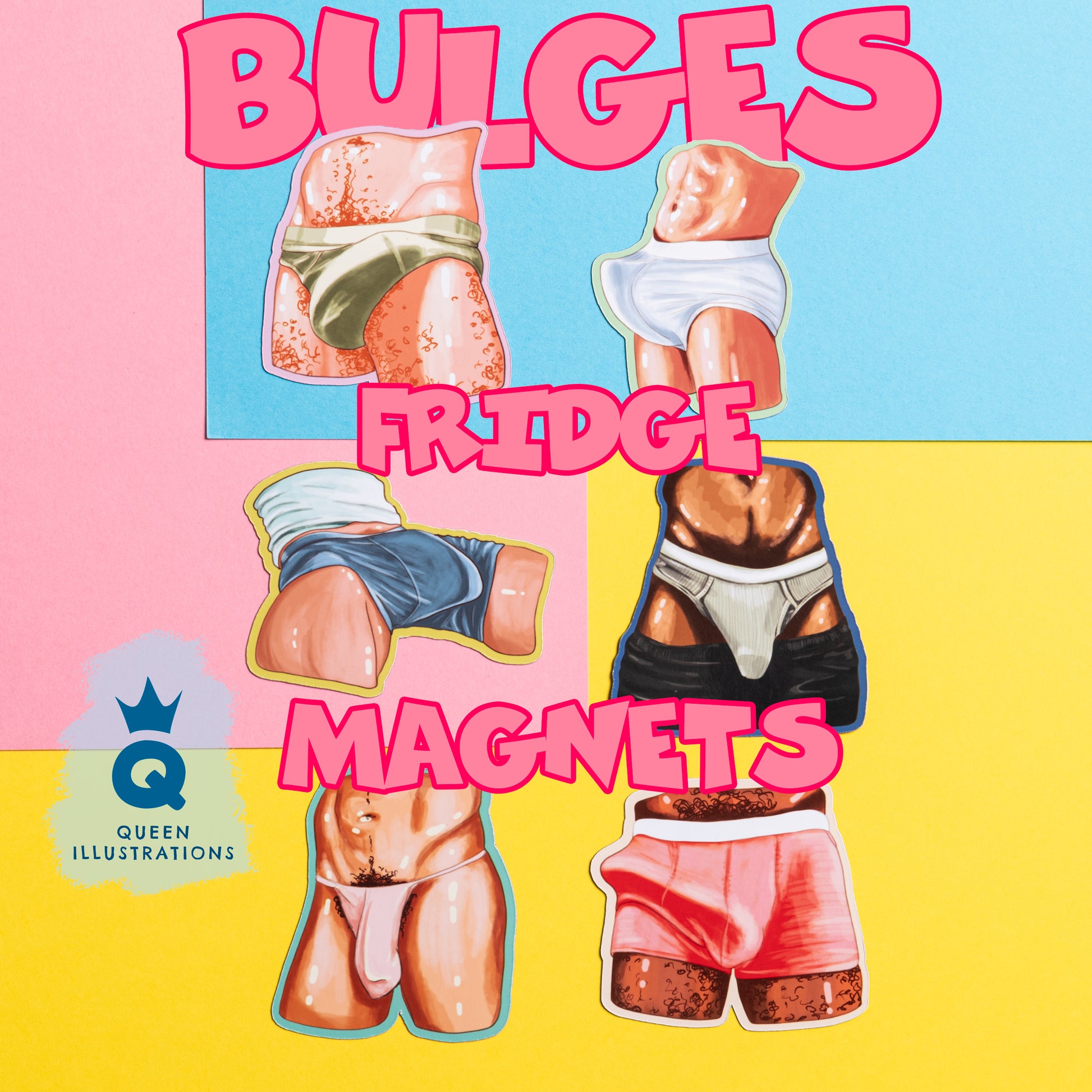 sexy gay fridge magnets with hot guys, gay dudes, gay art, fun gift with naked guys, bulge, hot cock, penis magnet, underwear bulge, homoerotic art, 