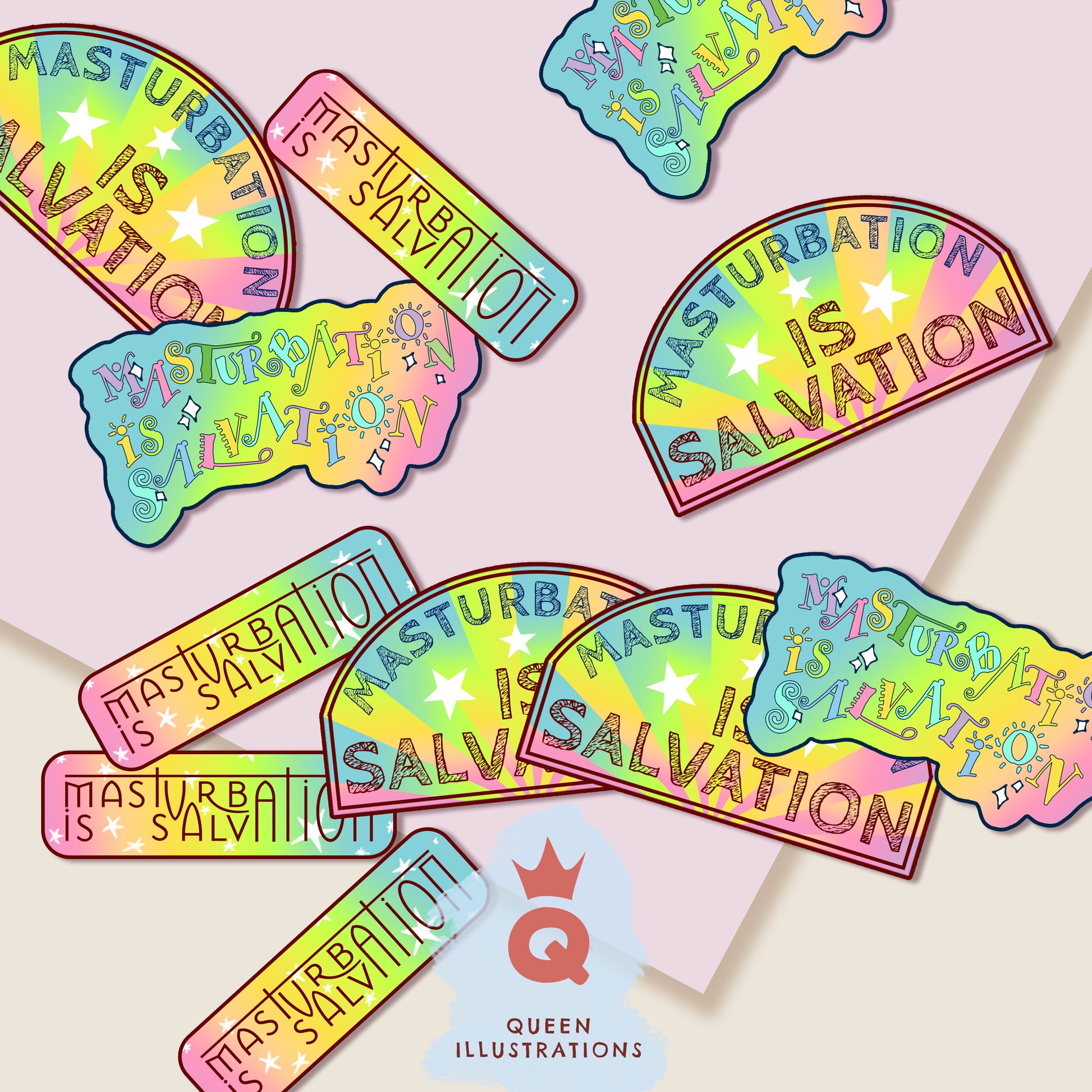 Gay stickers, masturbation is salvation, rainbow cute gay stickers