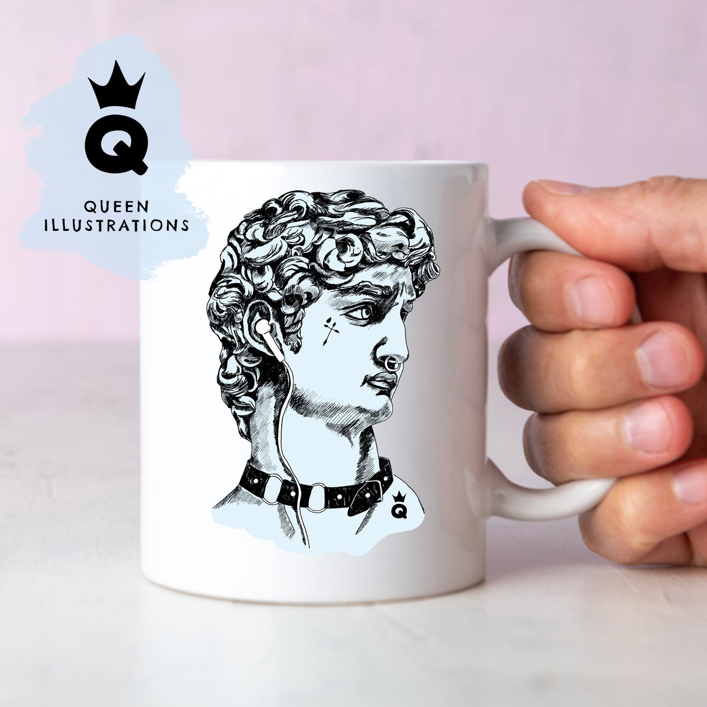 gay mug, Michelangelo David mug, super fun and cute David as a modern gay hunk