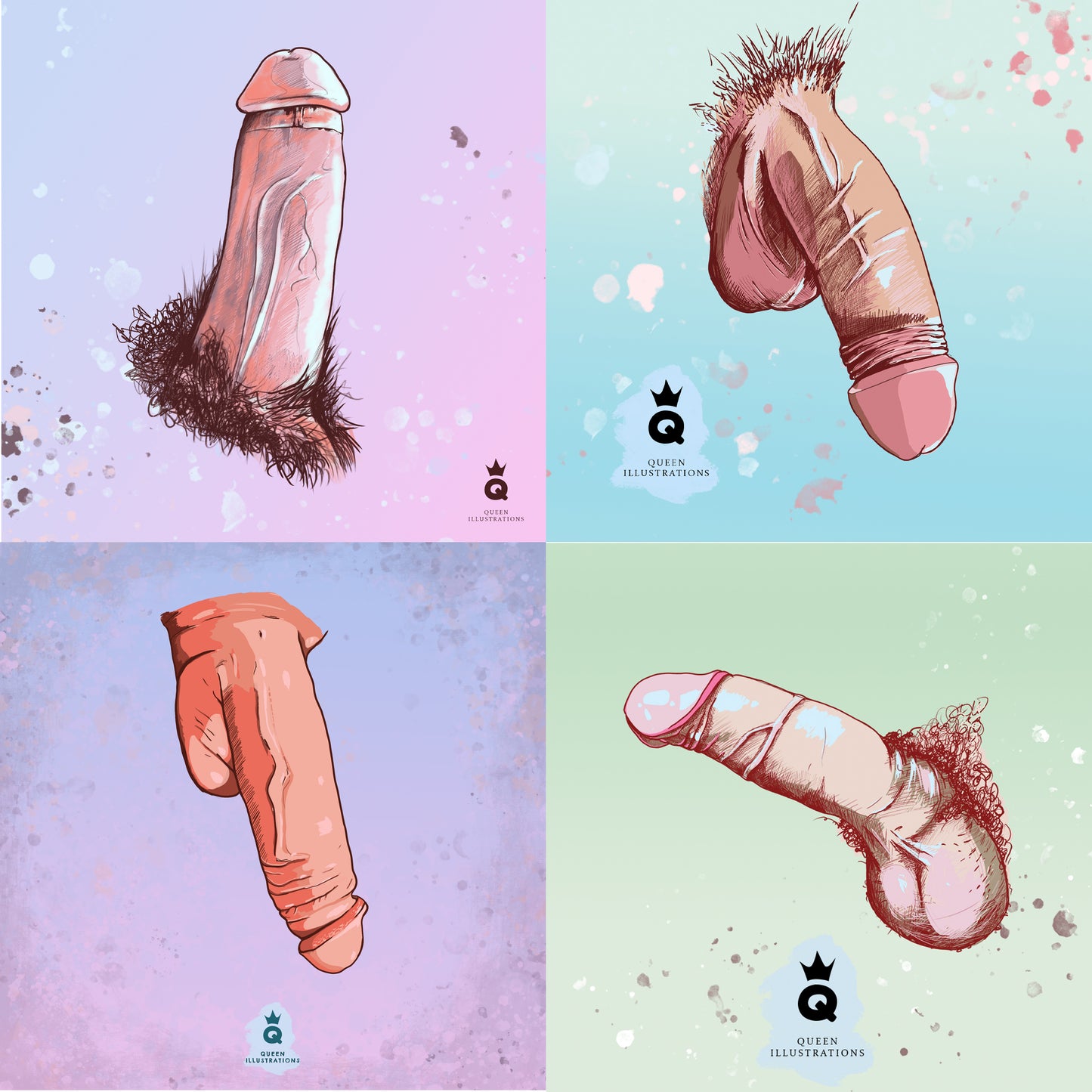 custom penis illustration commission, cock, penis, dick