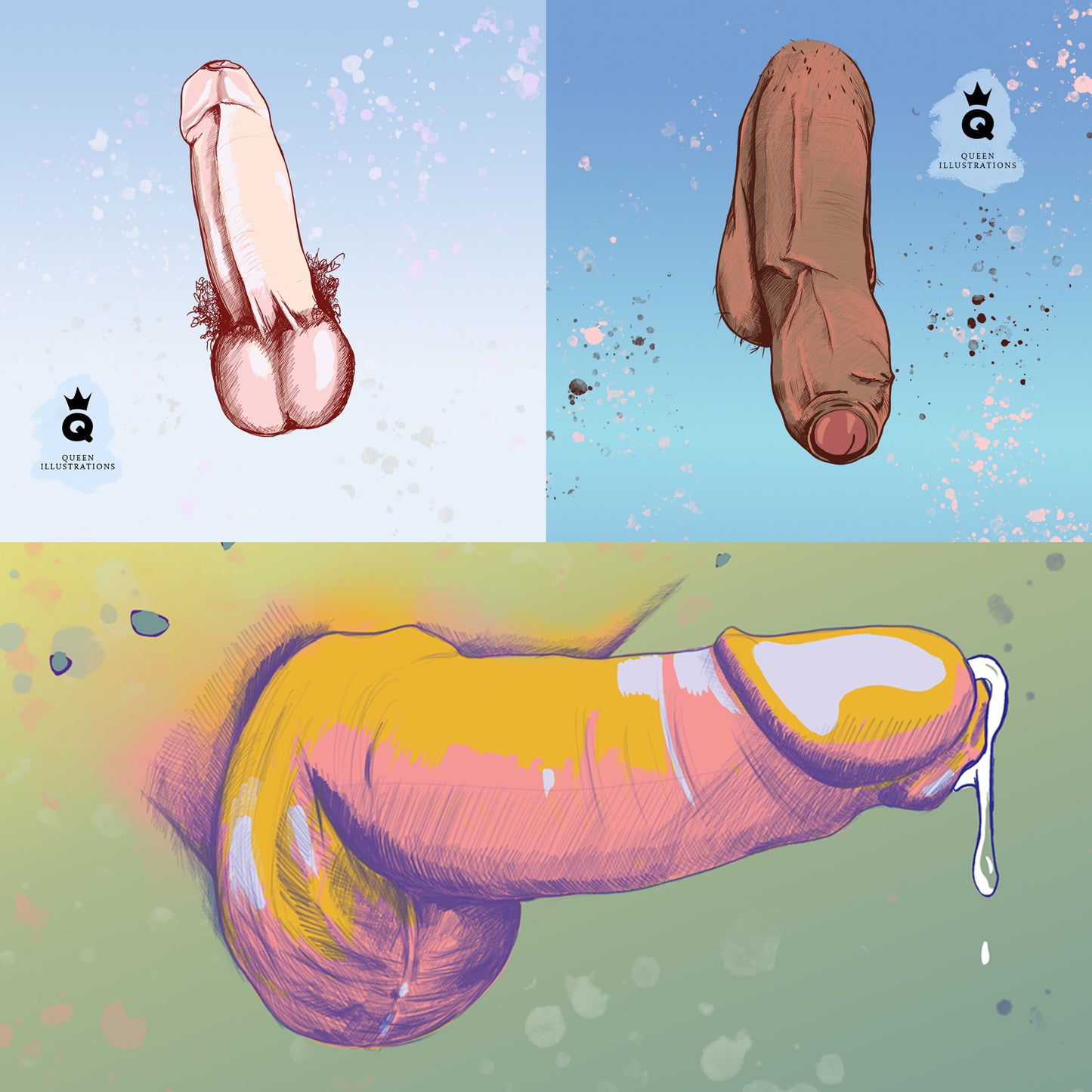 custom penis illustration commission, cock, penis, dick