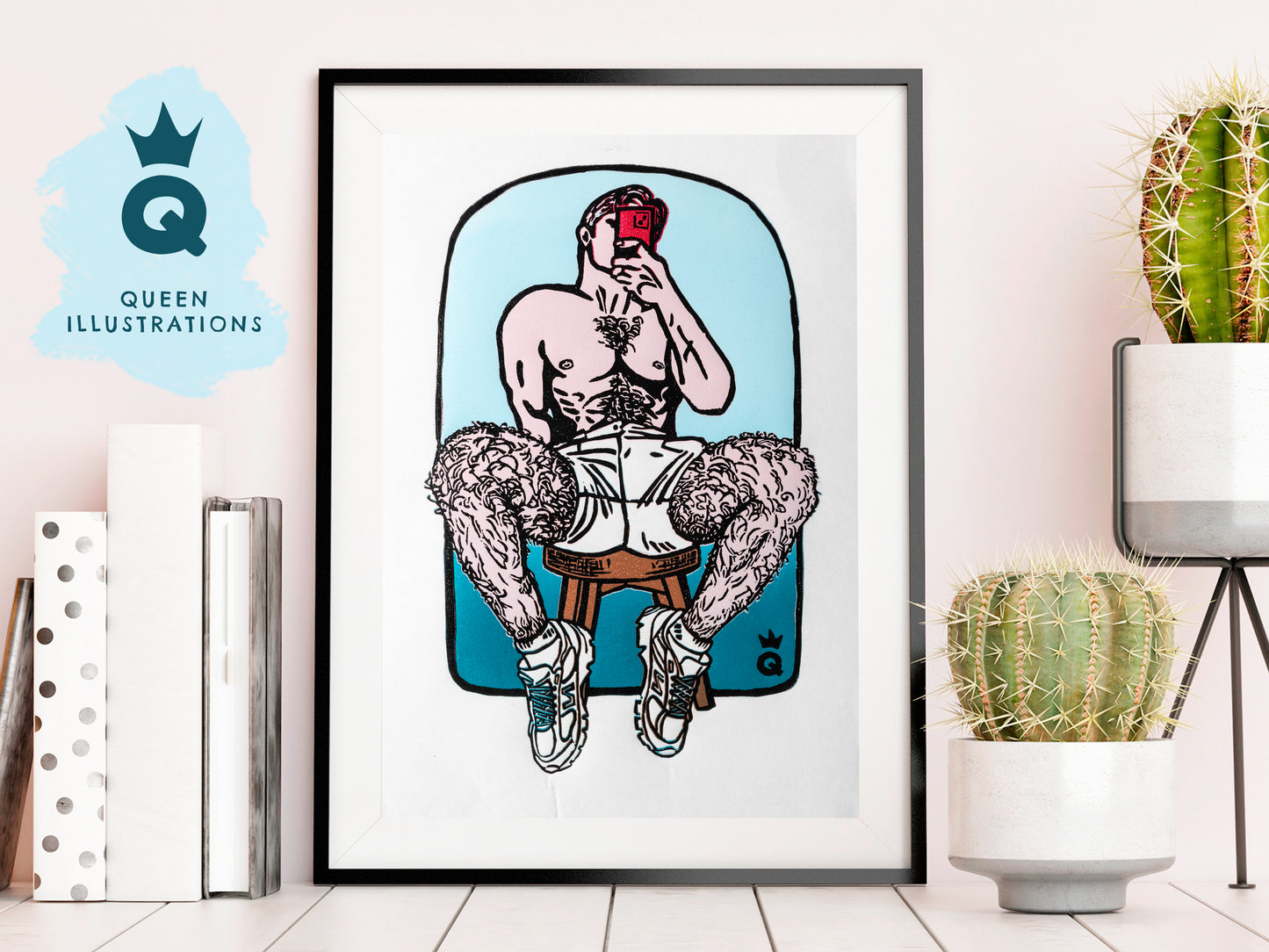 gay art, nude male body, traditional linocut print, gay gift ideas,