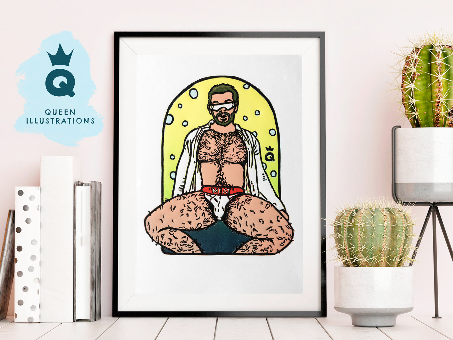 gay art, nude male body, traditional linocut print, gay gift ideas,