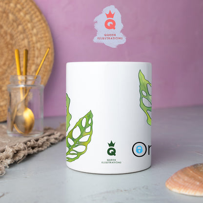 only plants mug, gift for plant lovers, monstera obliqua leaf