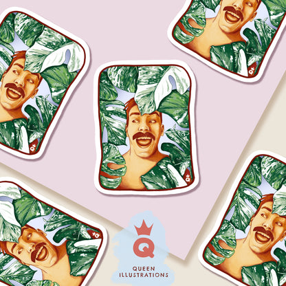 gay sticker, plant daddy sticker, hot guy with plants