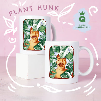 plant daddy mug, handsome guy with plants, gay art, gay gift ideas, fun gift for plant lovers