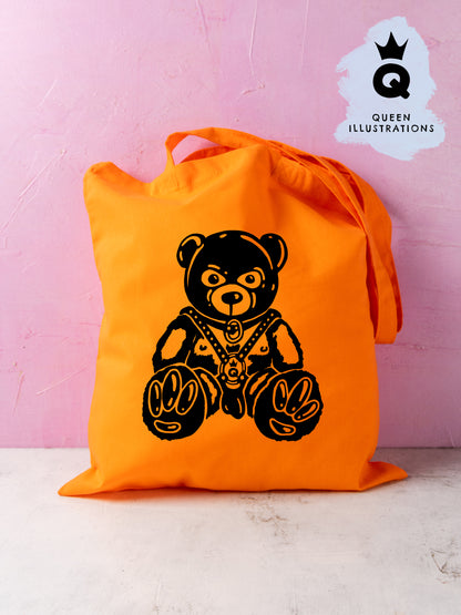 KINKY TEDDY BEAR TOTE BAG, bdsm, bear in mask