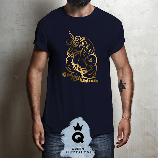 Gay unicorn T-shirt, gym unicorn, gay pride outfit, gym statement top