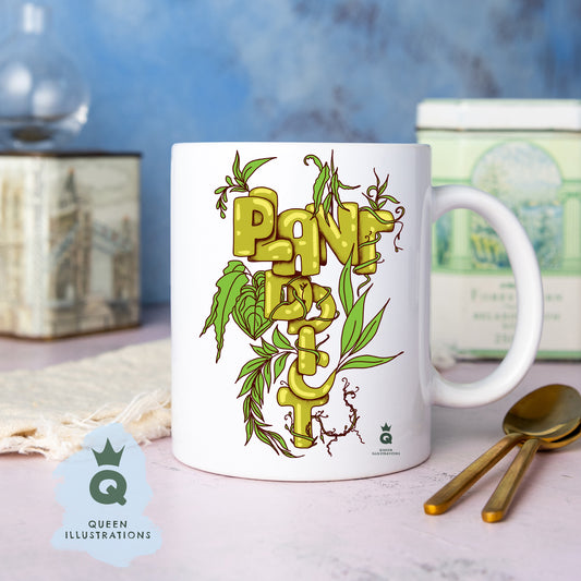 mug with plants, plant addict, plant lover mug