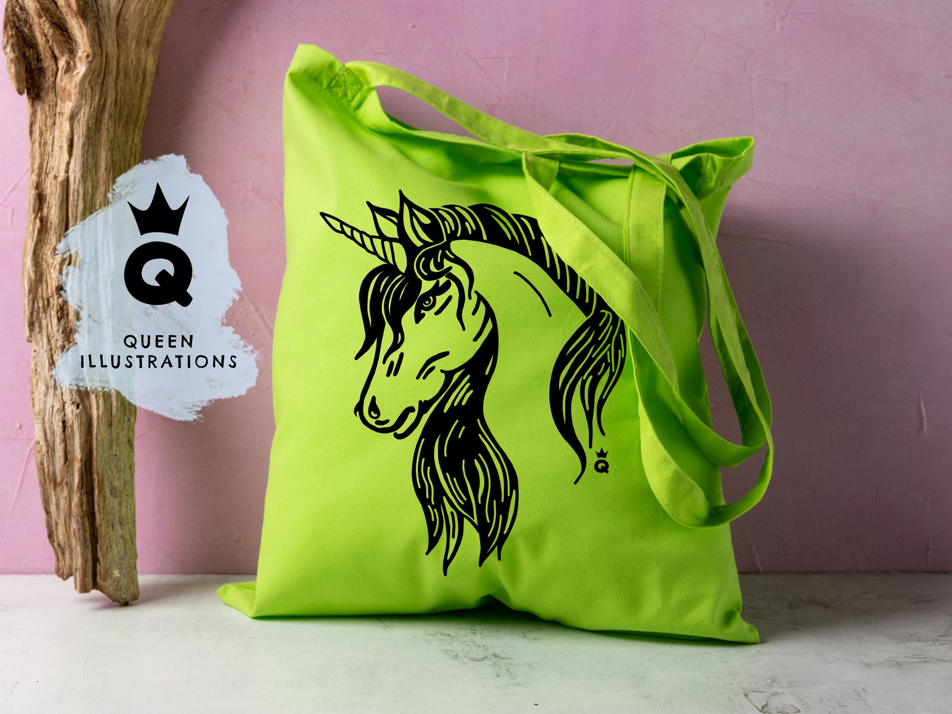 unicorn gay tote bag, gold silver, rose gold, black and white