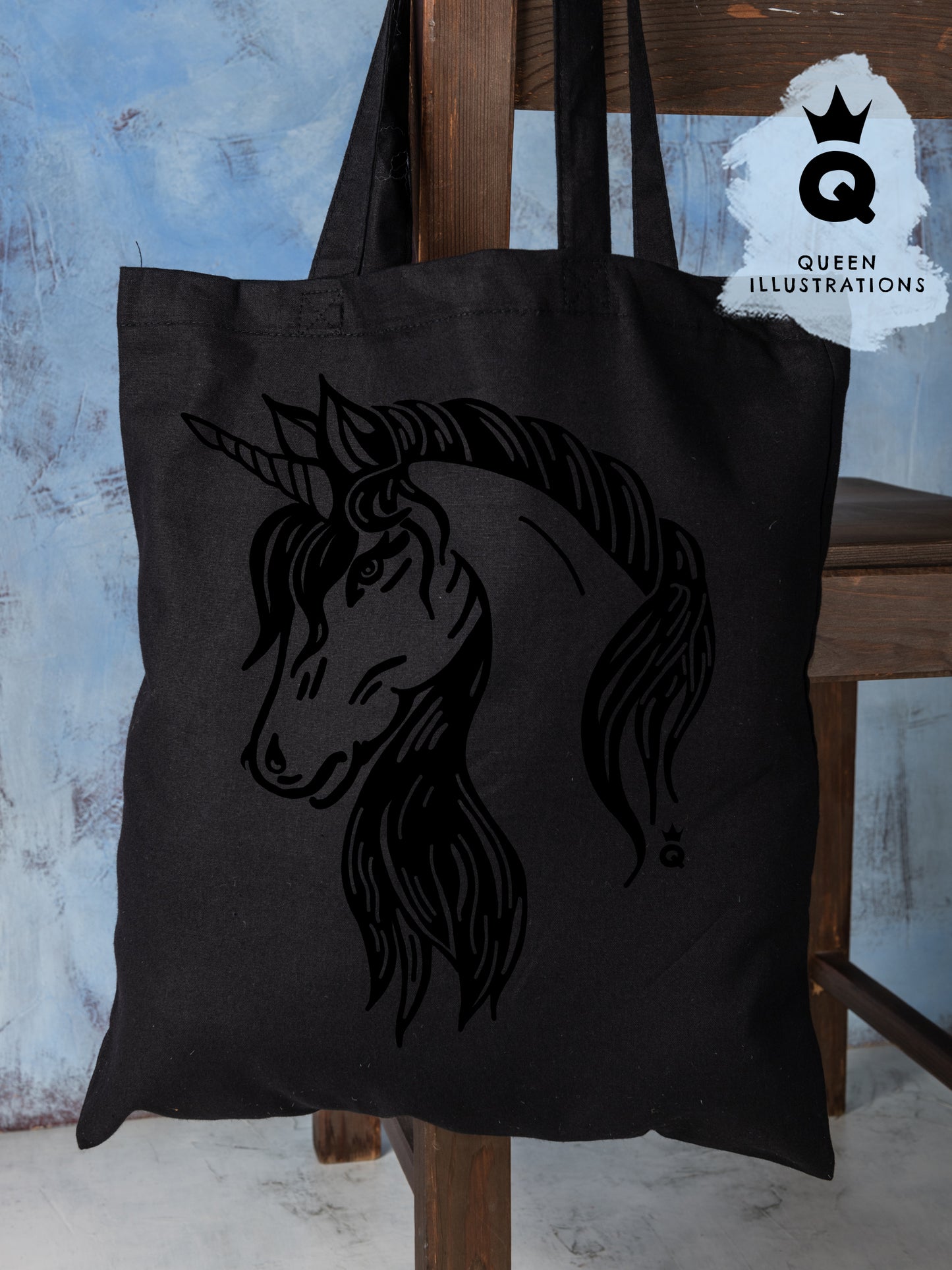 unicorn gay tote bag, gold silver, rose gold, black and white