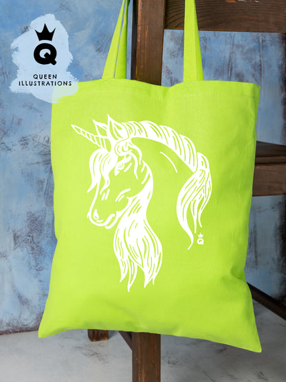 unicorn gay tote bag, gold silver, rose gold, black and white